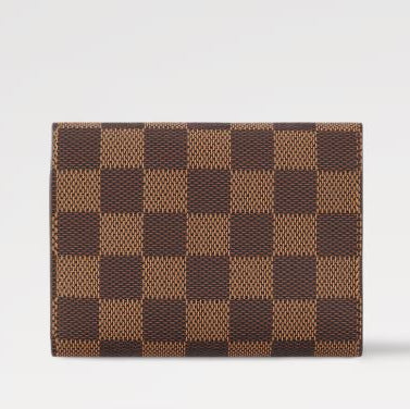 Louis Vuitton Small Compact Wallet in Damier Ebene with Red Button 5