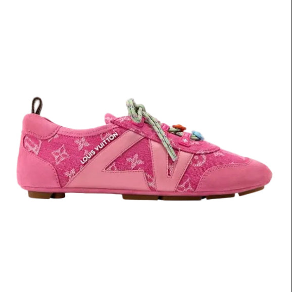 Louis Vuitton Women's Pink Monogram Fabric Sneakers 2