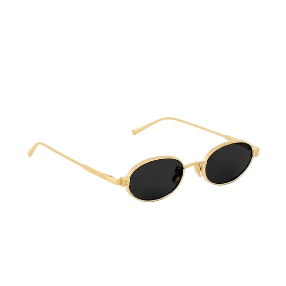 Louis Vuitton Gold Frame Oval Sunglasses With Dark Lenses 2