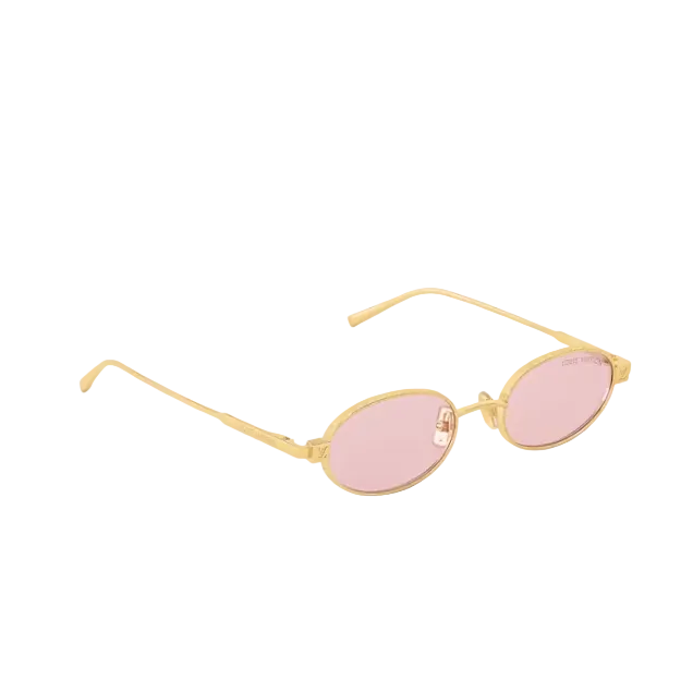 Louis Vuitton Luxury Gold Oval Sunglasses With Bink Gradient Lenses 2