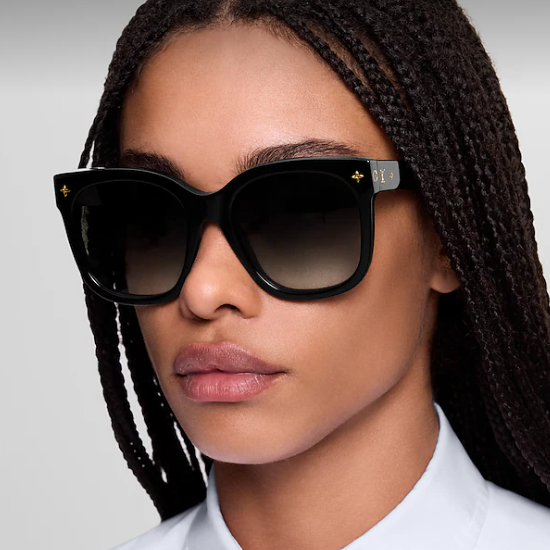 Louis Vuitton Luxury Oversized Sunglasses In Black With Gold Emblem Accent 3