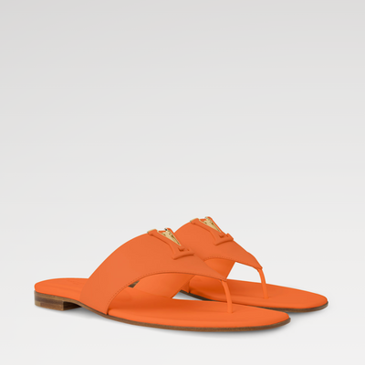 Louis Vuitton Mare Flat Thong With Gold-Toned LV Initials Accessory