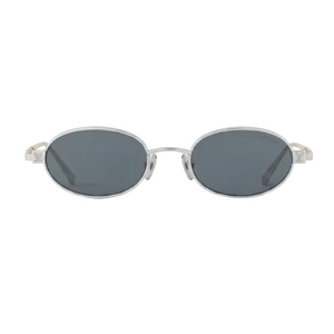Louis Vuitton Vintage Oval Sunglasses – Silver Metal Frame & Blue Lenses