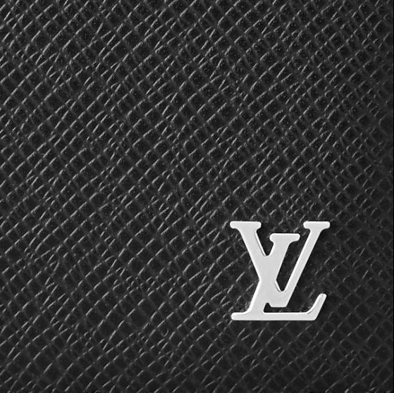 Luxury Louis Vuitton Men's Wallet in Black Taïga Grain 6