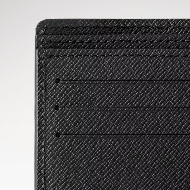 Luxury Louis Vuitton Men's Wallet in Black Taïga Grain 4