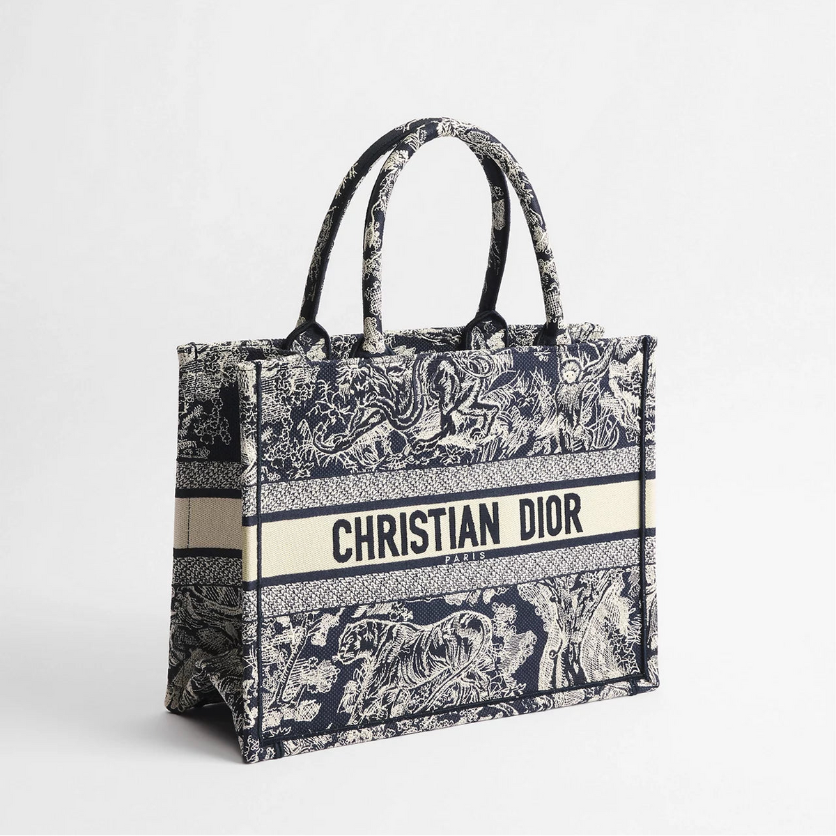 Dior Book Tote Blue and Ecru Medium Toile De Jouy Reverse Embroidery 2