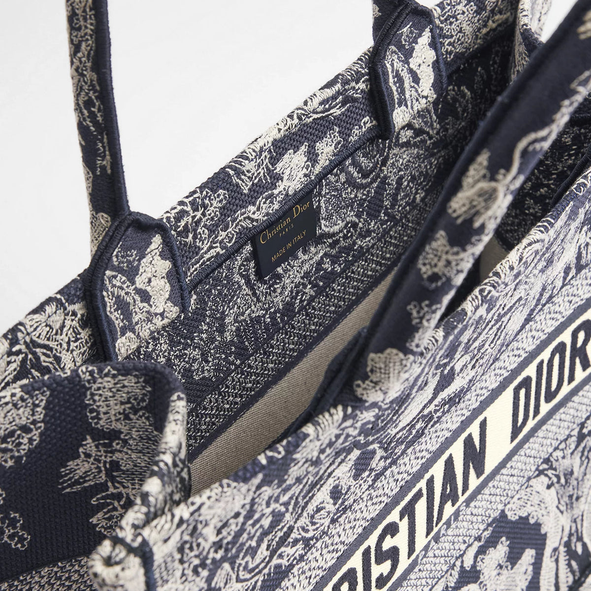 Dior Book Tote Blue and Ecru Medium Toile De Jouy Reverse Embroidery 4
