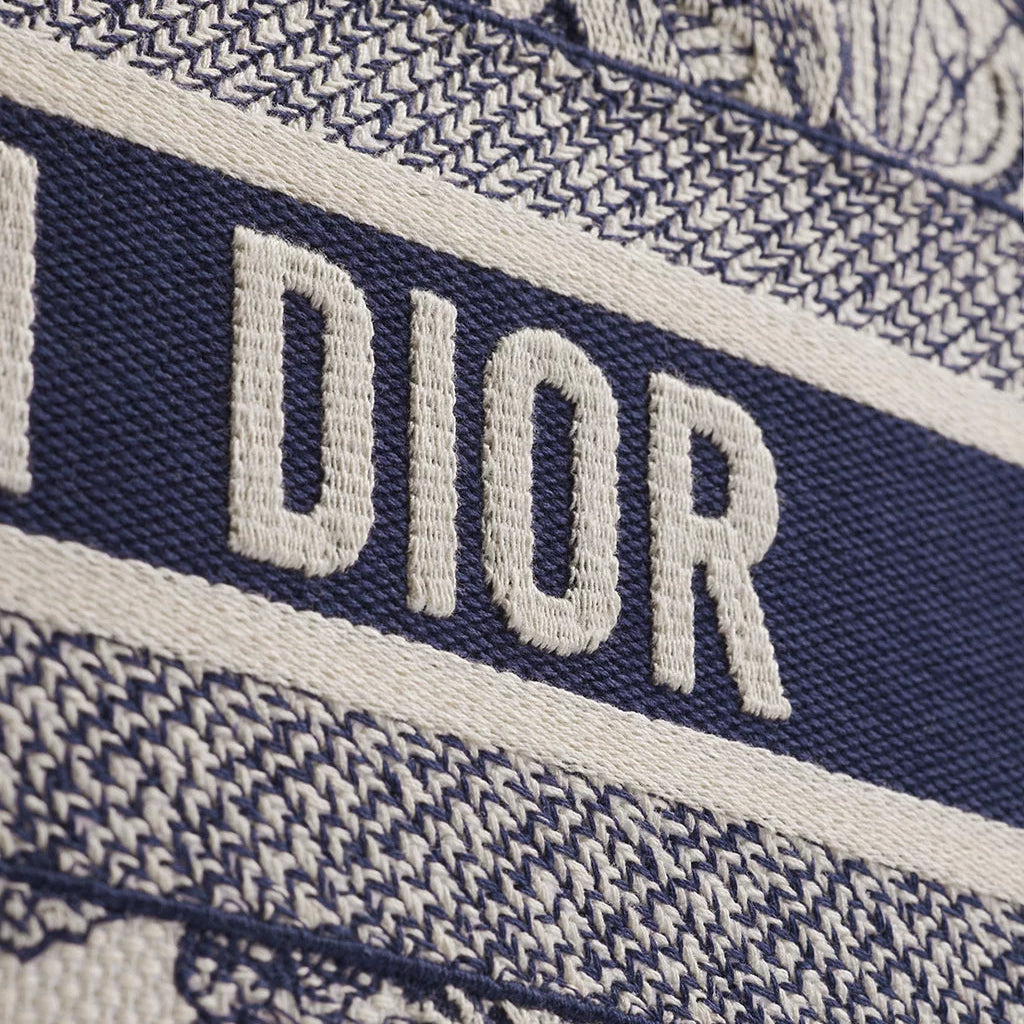 Christian Dior Blue/White Medium Dior Book Tote Ecru and Blue Toile de Jouy Embroidery 3