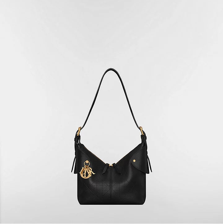 Dior Small Voyage Bag Black Flat Macrocannage Grained 2