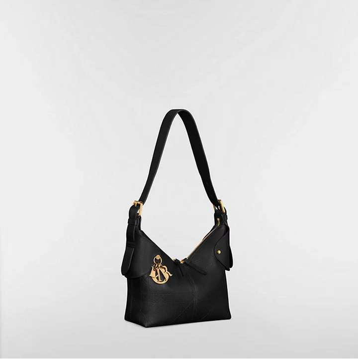 Dior Small Voyage Bag Black Flat Macrocannage Grained 3