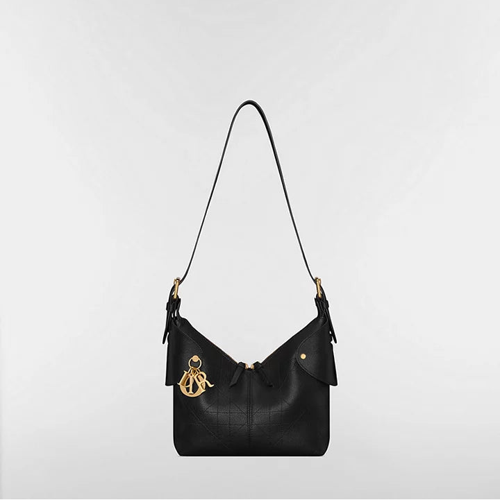 Dior Small Voyage Bag Black Flat Macrocannage Grained 1