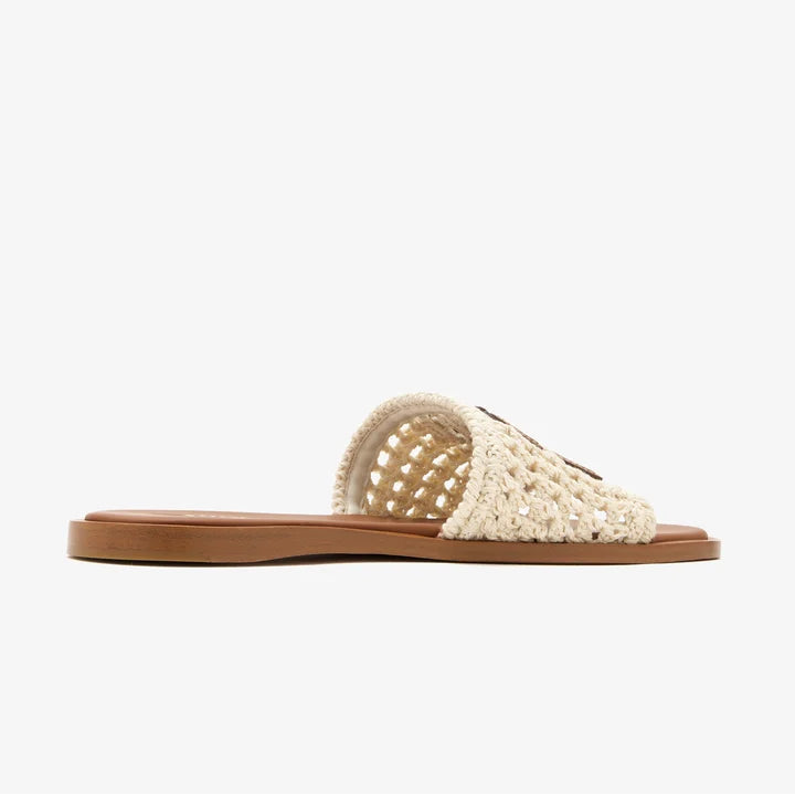 Miu Miu Crochet And Leather Slide Sandals 2