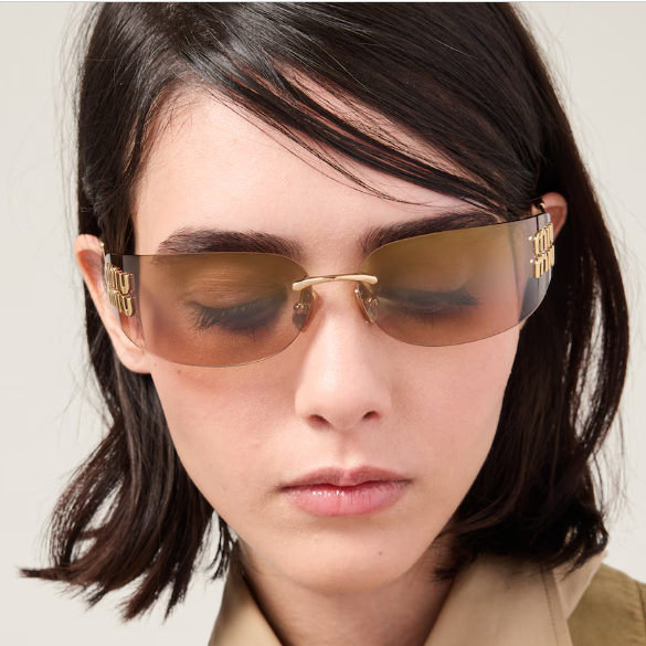 Miu Miu Eyewear With Vertical Gold Logo Temples 3
