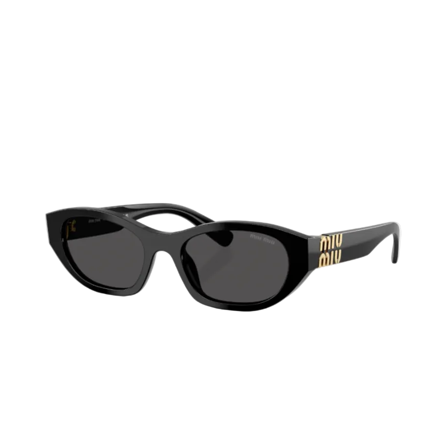 Miu Miu Glimpse Oval Sunglasses With Bold Gold Logo 2