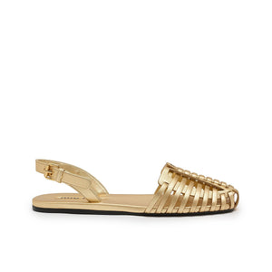 Miu Miu Laminated Nappa Leather Fisherman Sandals