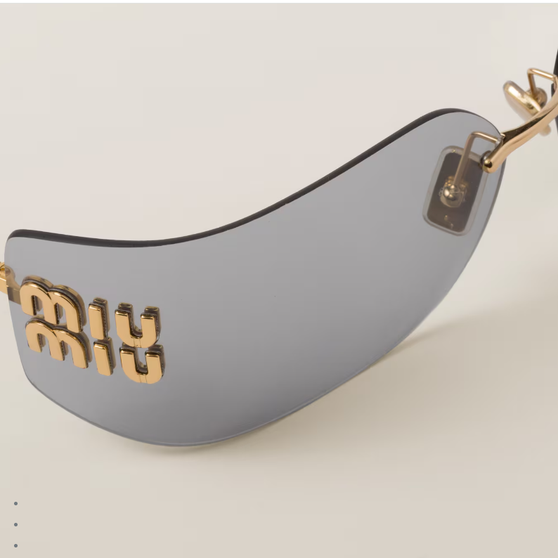 Miu Miu Rimless Sunglasses With Gold Logo Temples 2