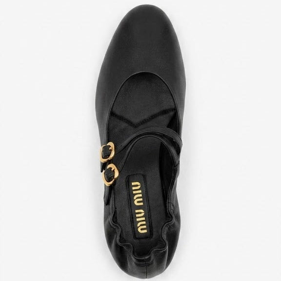 Miu Miu Ruches Nappa Leather Ballerinas 3