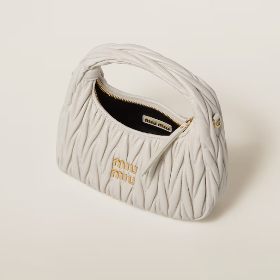 Miu Miu Small Wander Quilted Nappa Leather Hobo Bag 7