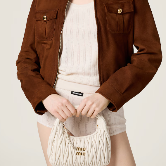 Miu Miu Small Wander Quilted Nappa Leather Hobo Bag 4