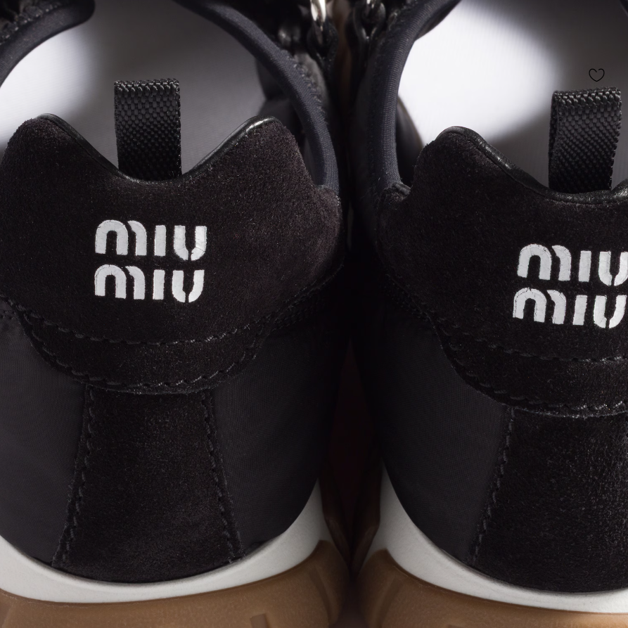 Miu Miu Tyre Technical Fabric and Suede Ballerinas 4