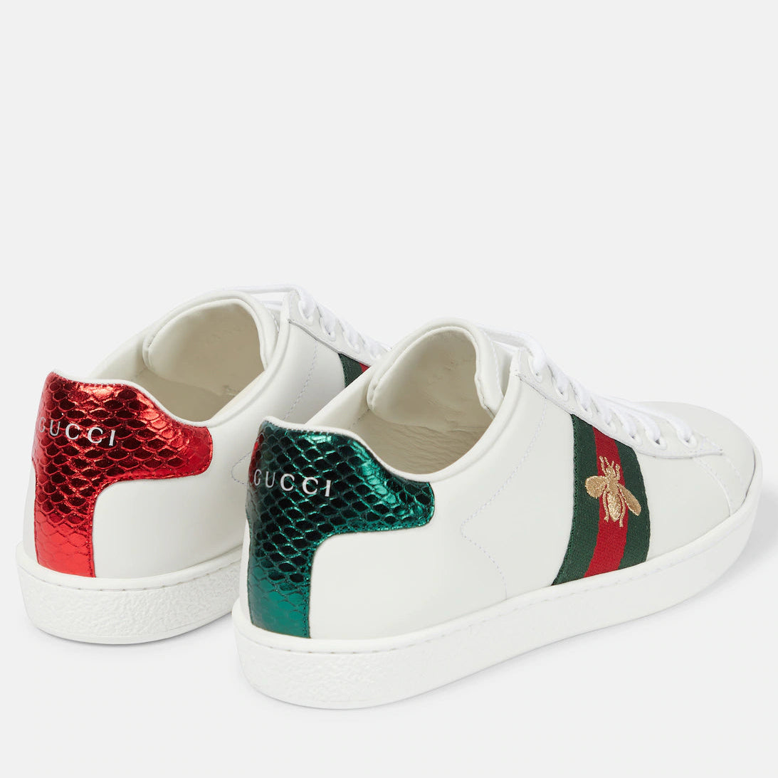Gucci Women's Ace Embroidered Sneaker - White/Green/Red 8
