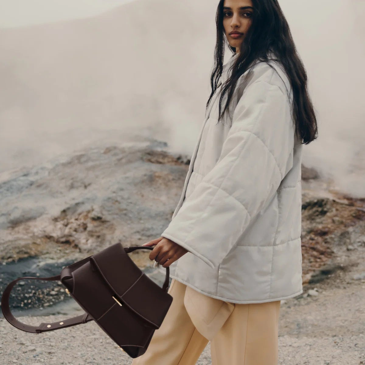 Polène | Bag - Mokki - Textured Ebony 4