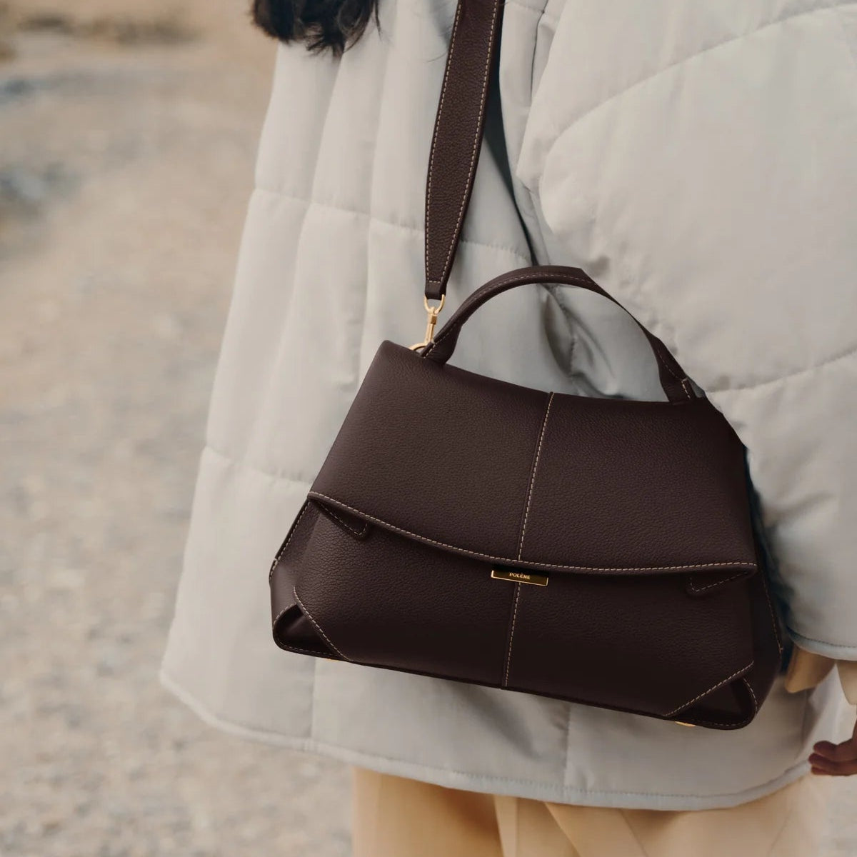 Polène | Bag - Mokki - Textured Ebony 2