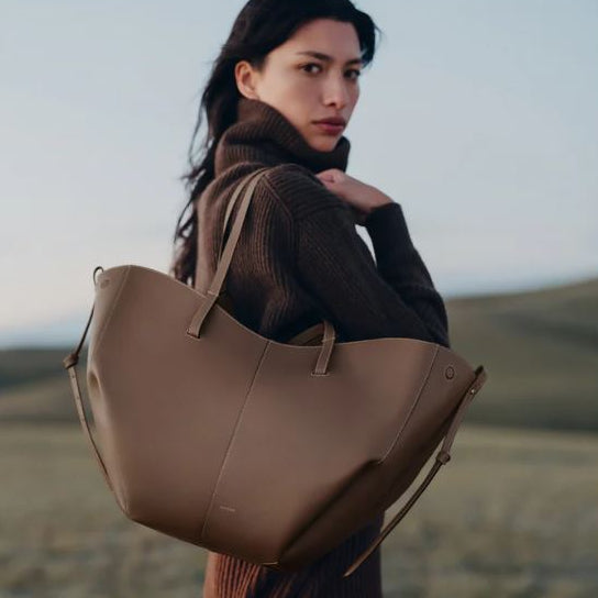 Polène Large Cyme Dual-Strap Winged Tote - Edition Textured Root 2