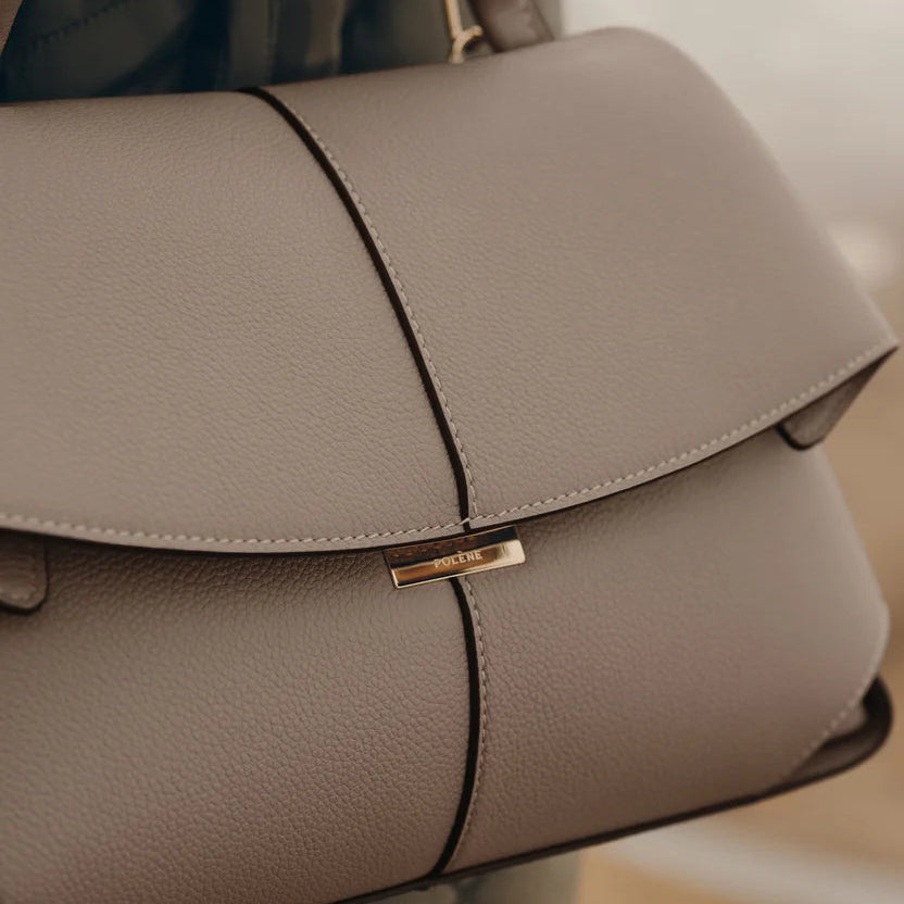 Polène Modern Minimalist Flap Bag in Earthy Taupe 2
