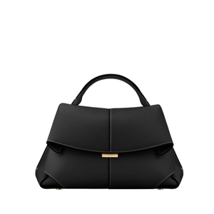 Polène Mokki Edition Textured Black With Ecru Stitching