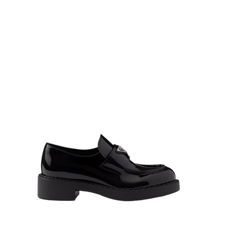Prada Chocolate Patent Leather Loafers Black 2