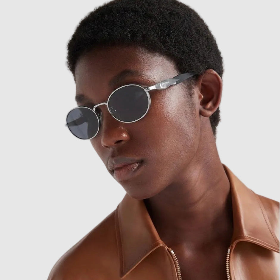 Prada Metal Oval Sunglasses Sliver 3