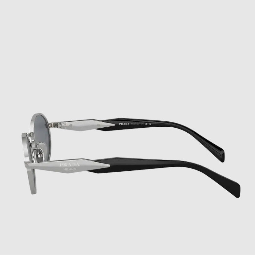 Prada Metal Oval Sunglasses Sliver 2