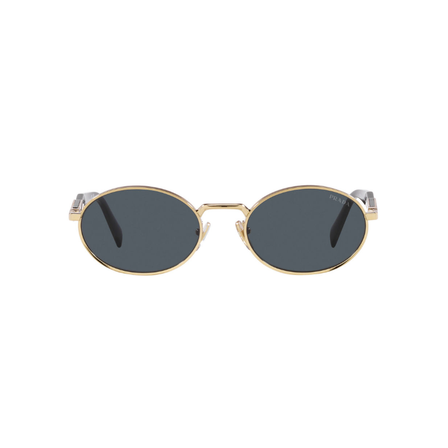 Prada Vintage-Inspired Gold Oval Sunglasses With Black Lenses 1