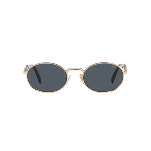Prada Vintage-Inspired Gold Oval Sunglasses With Black Lenses
