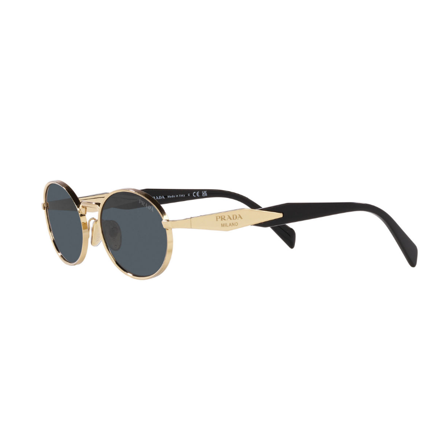 Prada Vintage-Inspired Gold Oval Sunglasses With Black Lenses 3