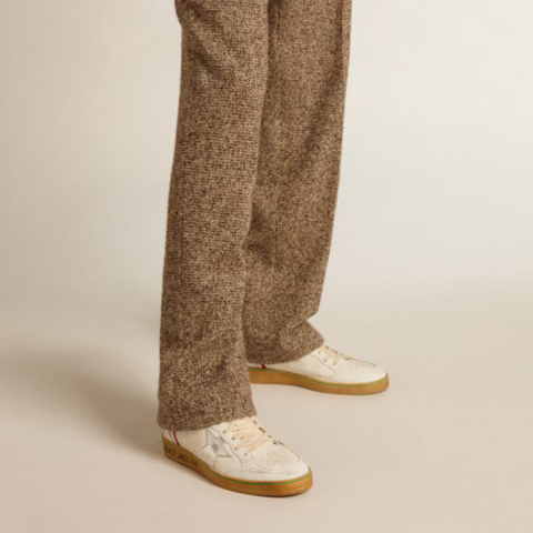Golden Goose Ball Star in Nappa and Mesh With Silver Metallic Leather Star