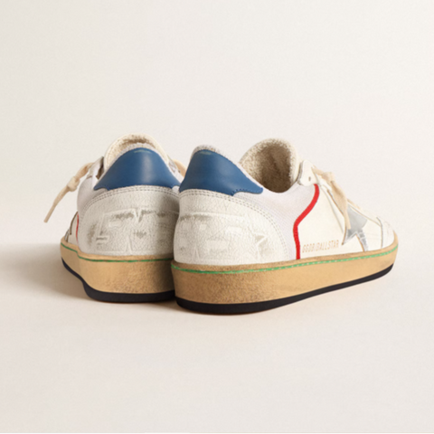 Golden Goose Ball Star in Nappa and Mesh With Silver Metallic Leather Star