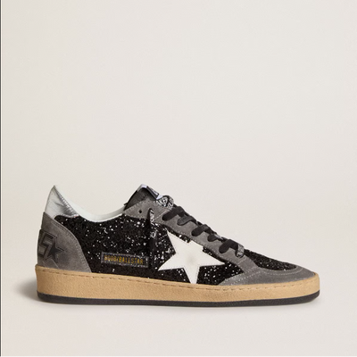 Golden Goose Women's Ball Star in Glitter With Leather Star And Metallic Leather Heel Tab