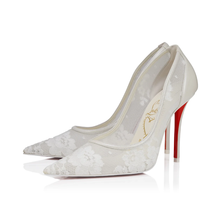 Christian Louboutin Follies Lace & Leather Pointed-Toe Pumps 1