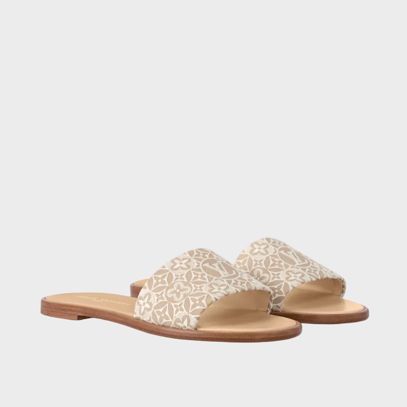 Louis Vuitton Lily Flat Mule Slipper Beige 1