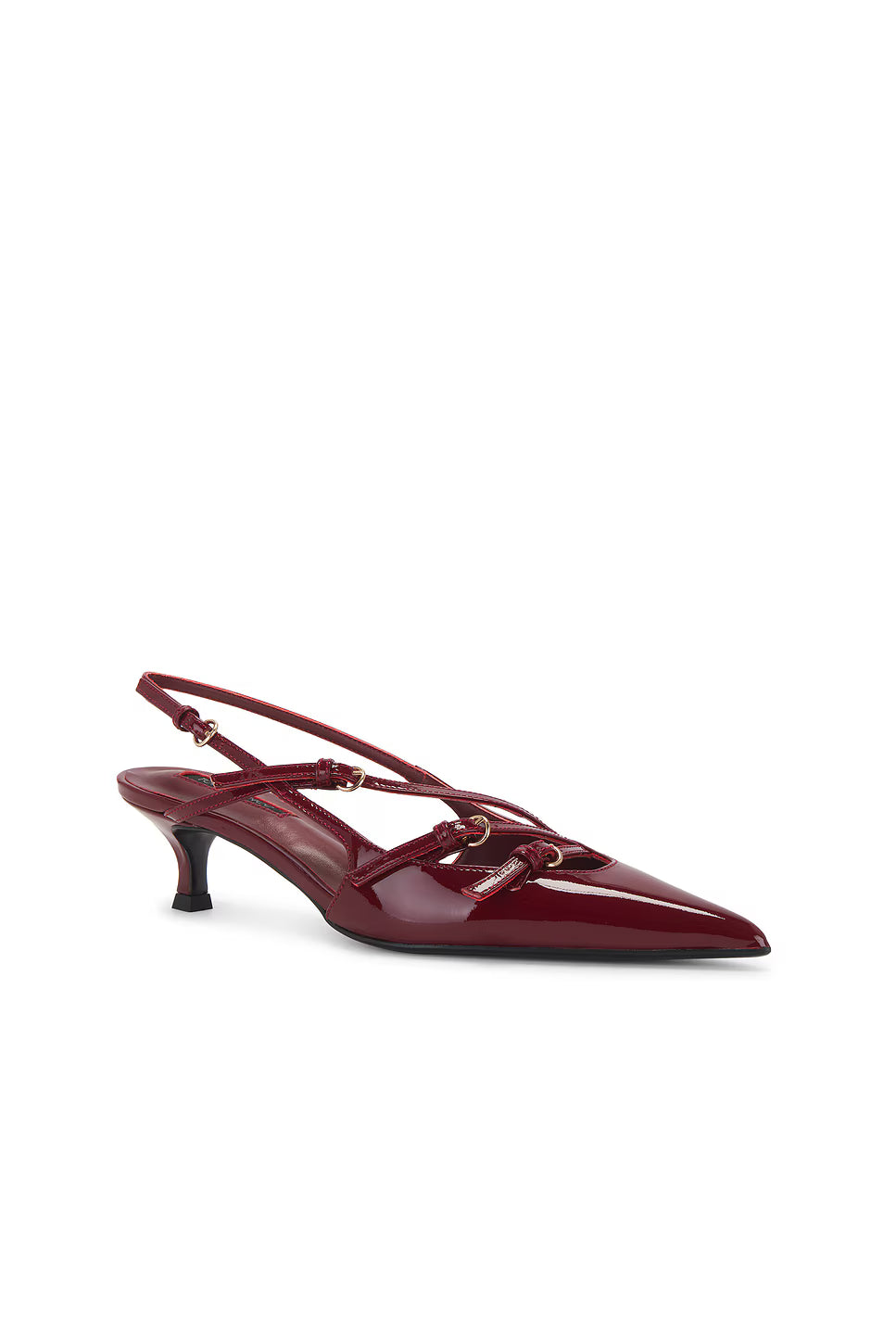Miu Miu Patent Leather Slingback Pumps in Burgundy 7