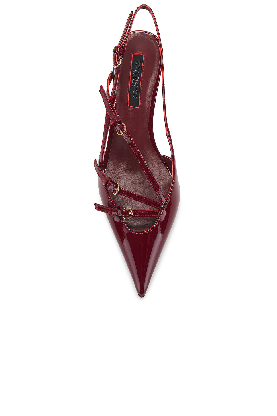 Miu Miu Patent Leather Slingback Pumps in Burgundy 4