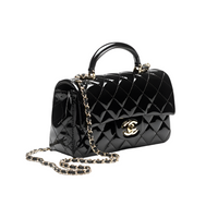 Chanel Mini Classic Handbag with Top Handle – Patent Calfskin & Gold-Tone Metal