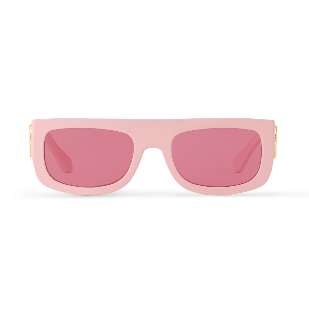 Louis Vuitton Chic Pink Square Sunglasses With Gold Accents 2