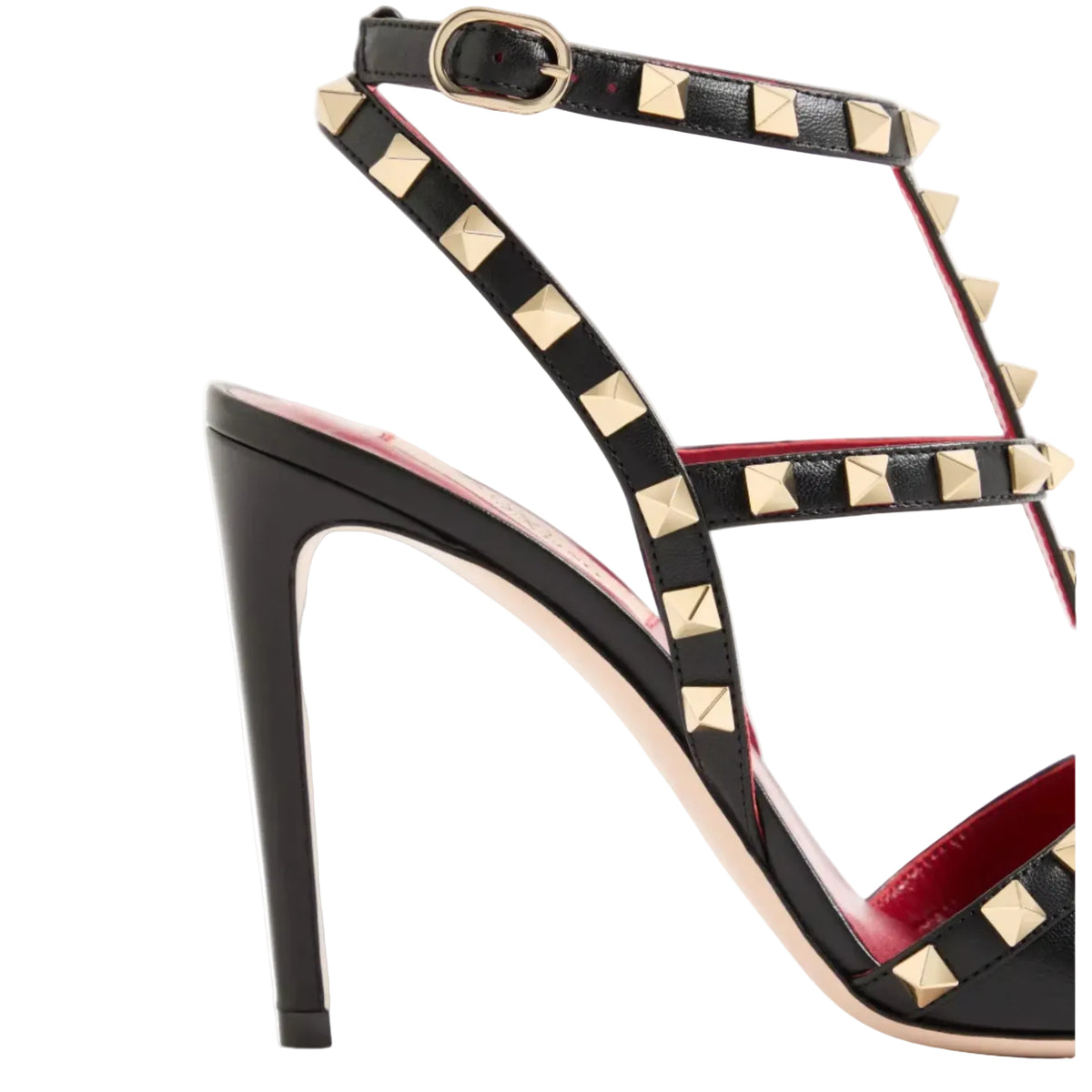 Valentino Garavani Black Leather Rockstud Cage Pumps 3
