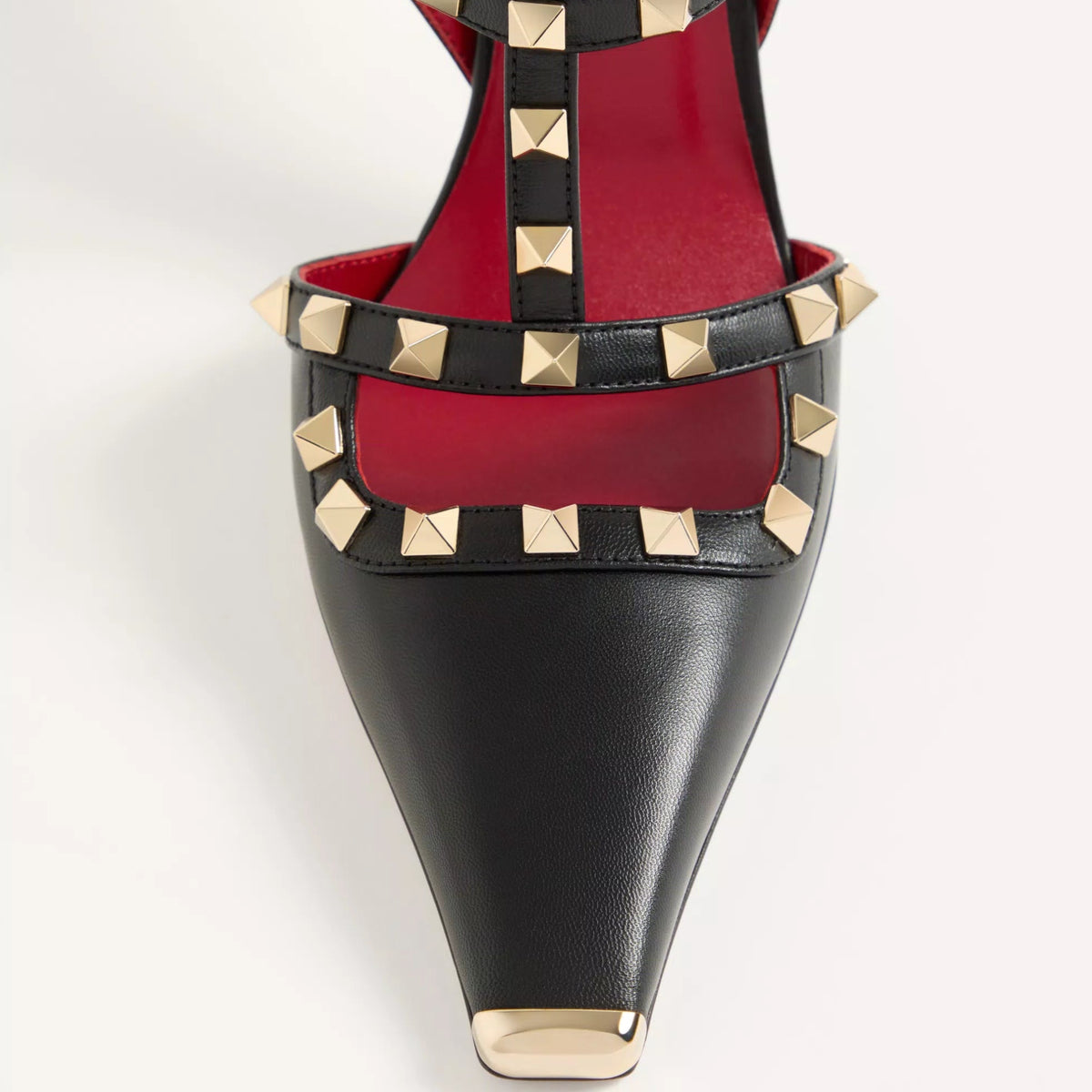 Valentino Garavani Black Leather Rockstud Cage Pumps 2