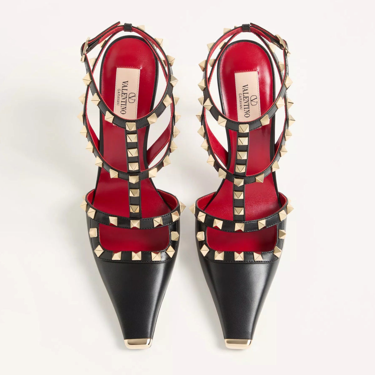 Valentino Garavani Black Leather Rockstud Cage Pumps 5