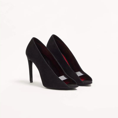 Valentino Open Toe Revealed Suede Pumps 105mm