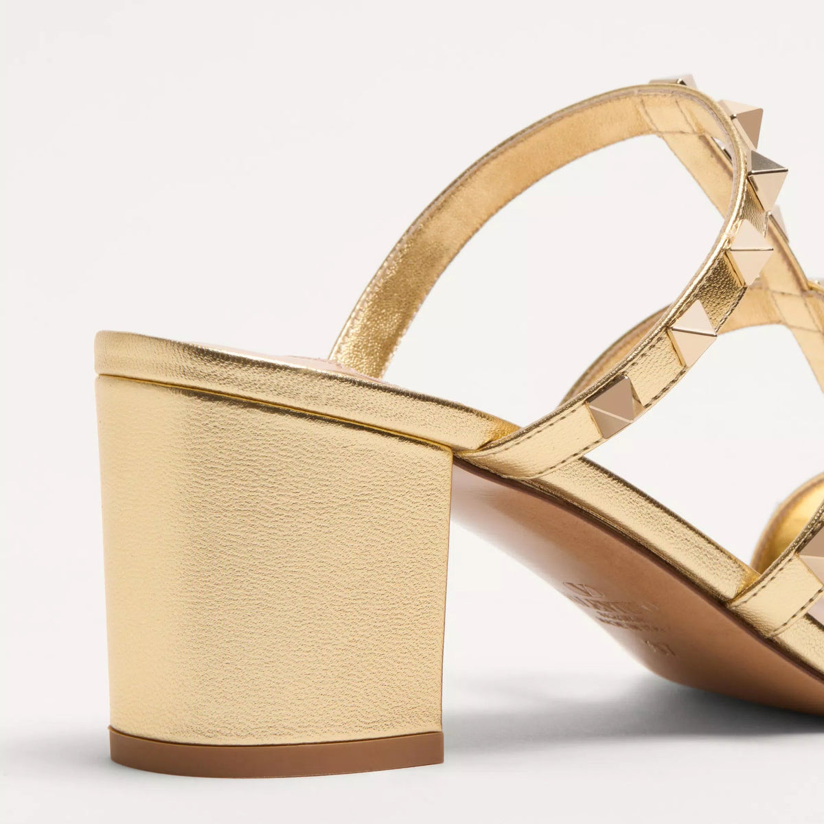 Valentino Rockstud Slide Sandal In Laminated Leather 6